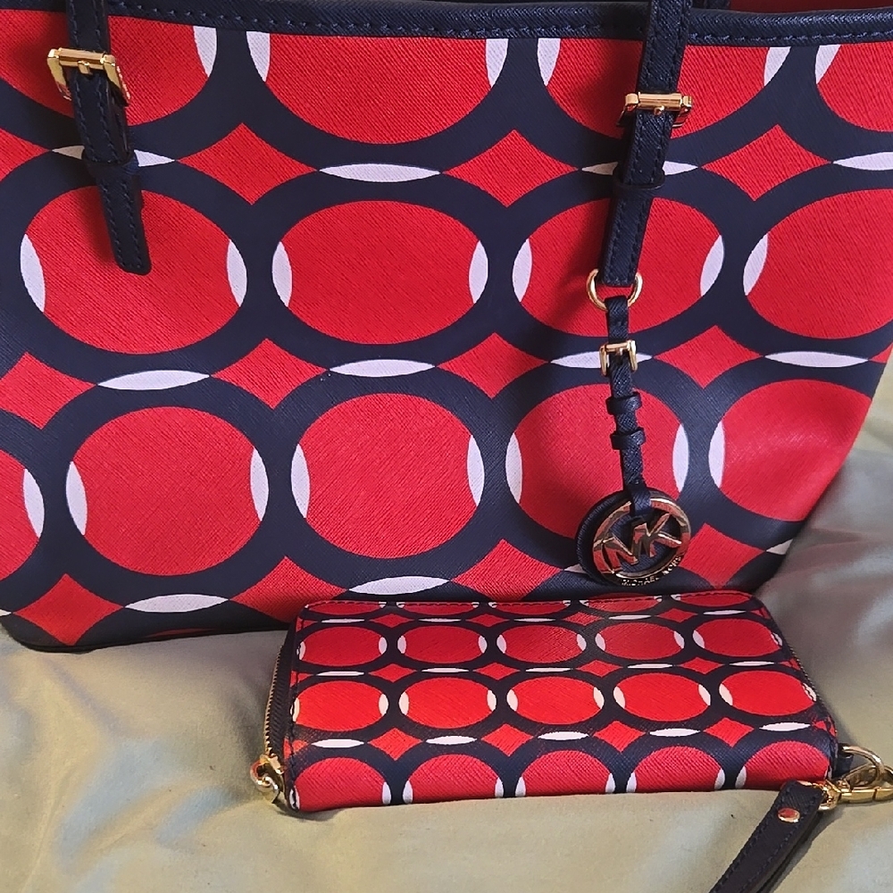 Michael Kors Red and Black Women's Bag Set